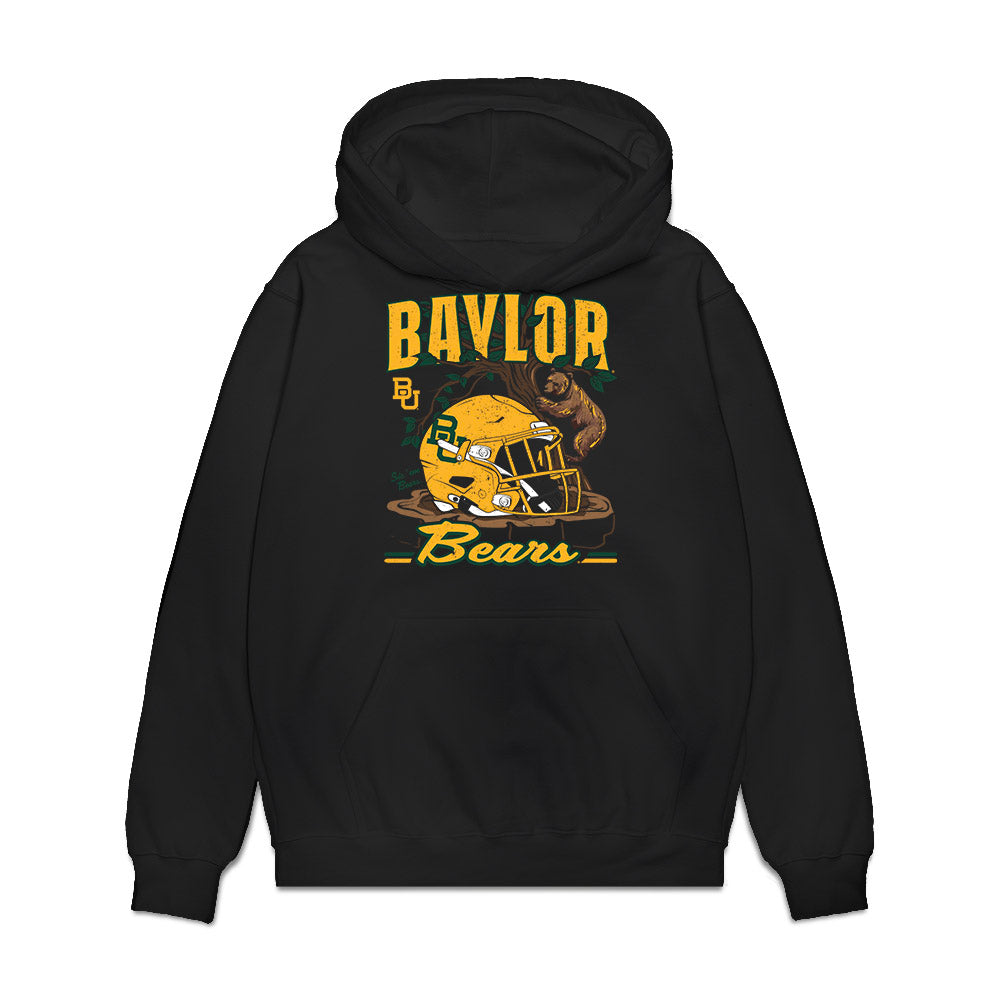 Baylor - NCAA Football : DJ Lagway - Vintage Helmet Premium Hooded Sweatshirt